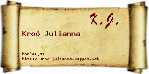 Kroó Julianna névjegykártya